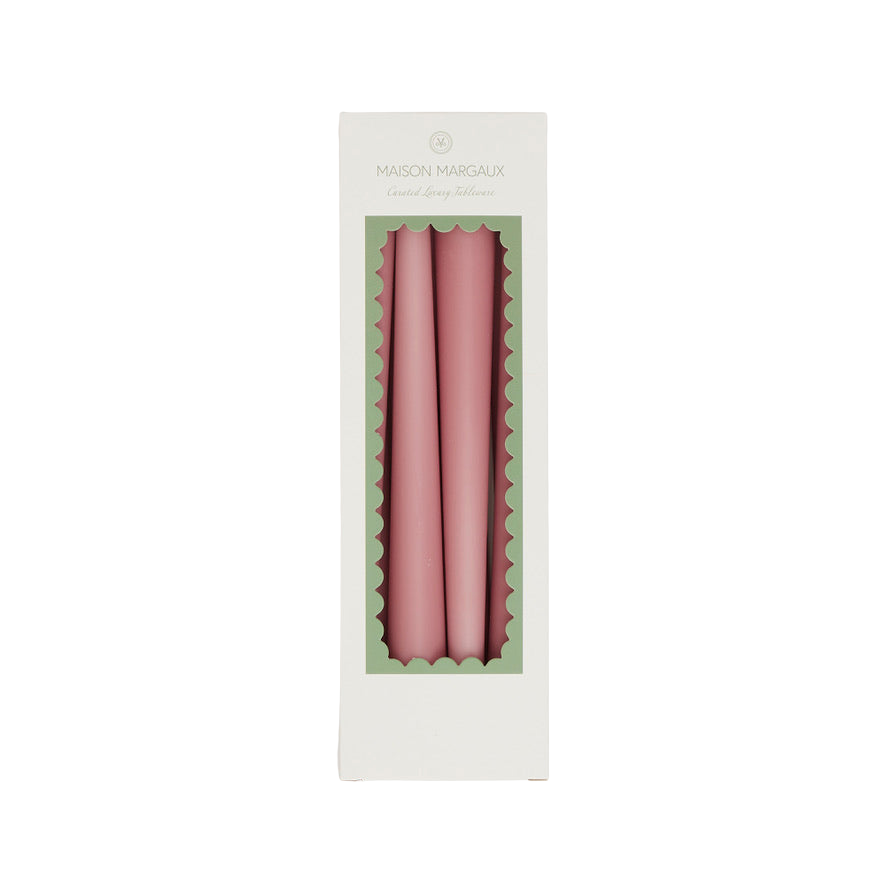 Rose Pink Tapered Candles, Set of 8