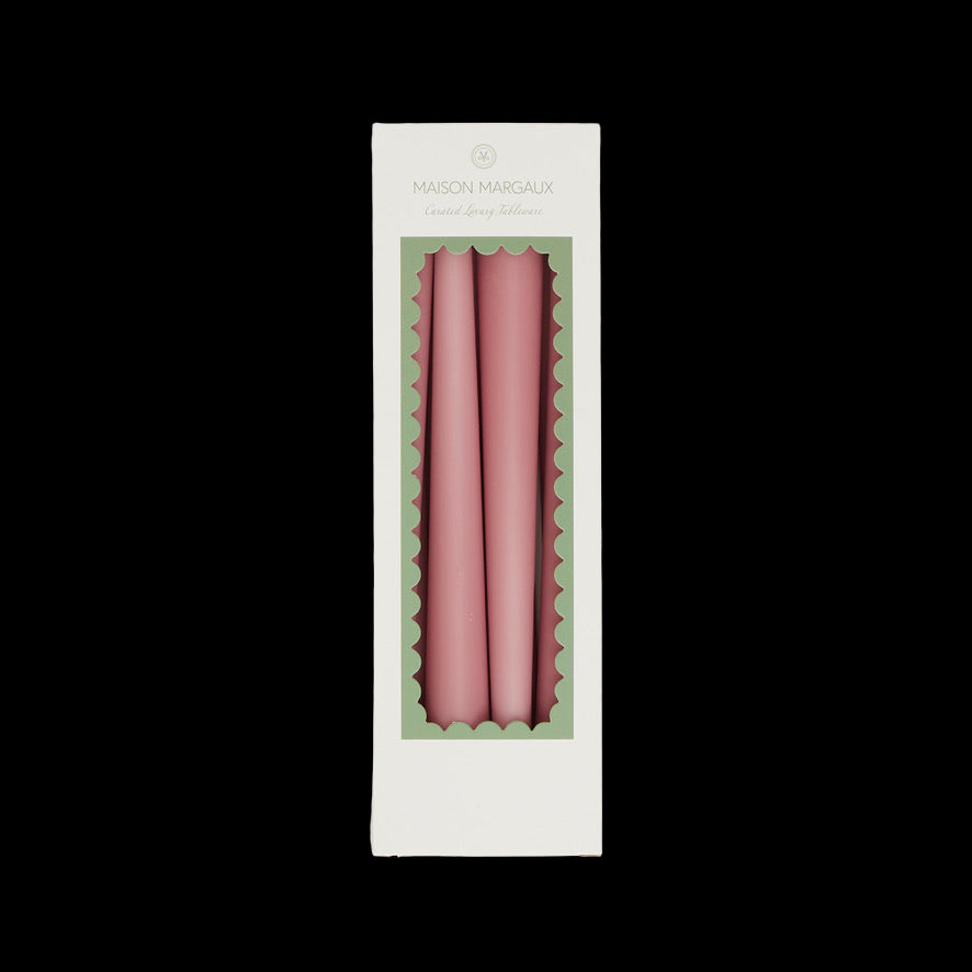 Rose Pink Tapered Candles, Set of 8