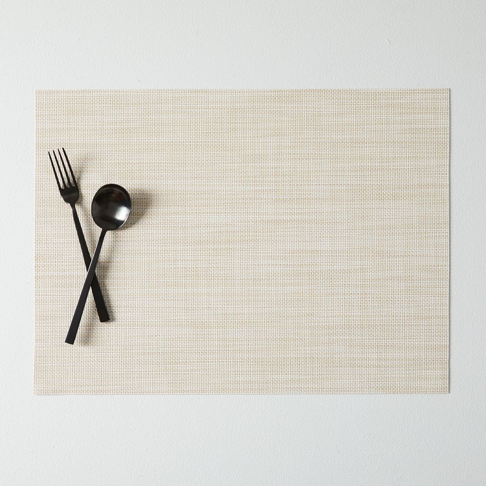 Chilewich Easy-Care Mini Basketweave Placemats - Parchment