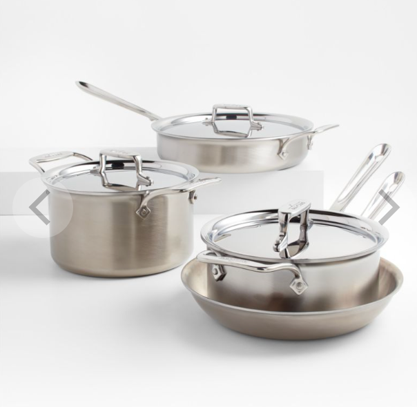 All-Clad ® d5 Brushed Stainless Steel 7-Piece Cookware Set