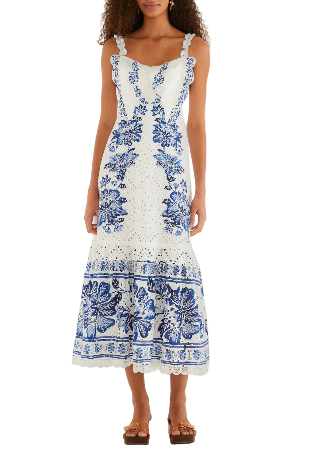 Beautiful Nature Off White Sleeveless Maxi Dress