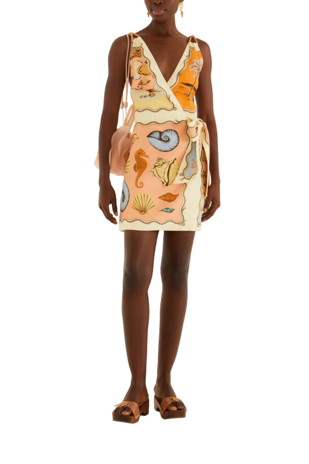 Rio Souvenir Mixed Scarf Multicolor Sleeveless Mini Dress