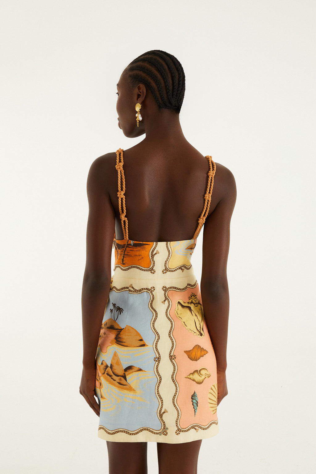Rio Souvenir Mixed Scarf Multicolor Sleeveless Mini Dress