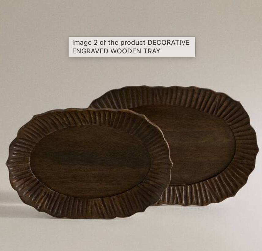 DECORATIVE ENGRAVED WOODEN TRAY