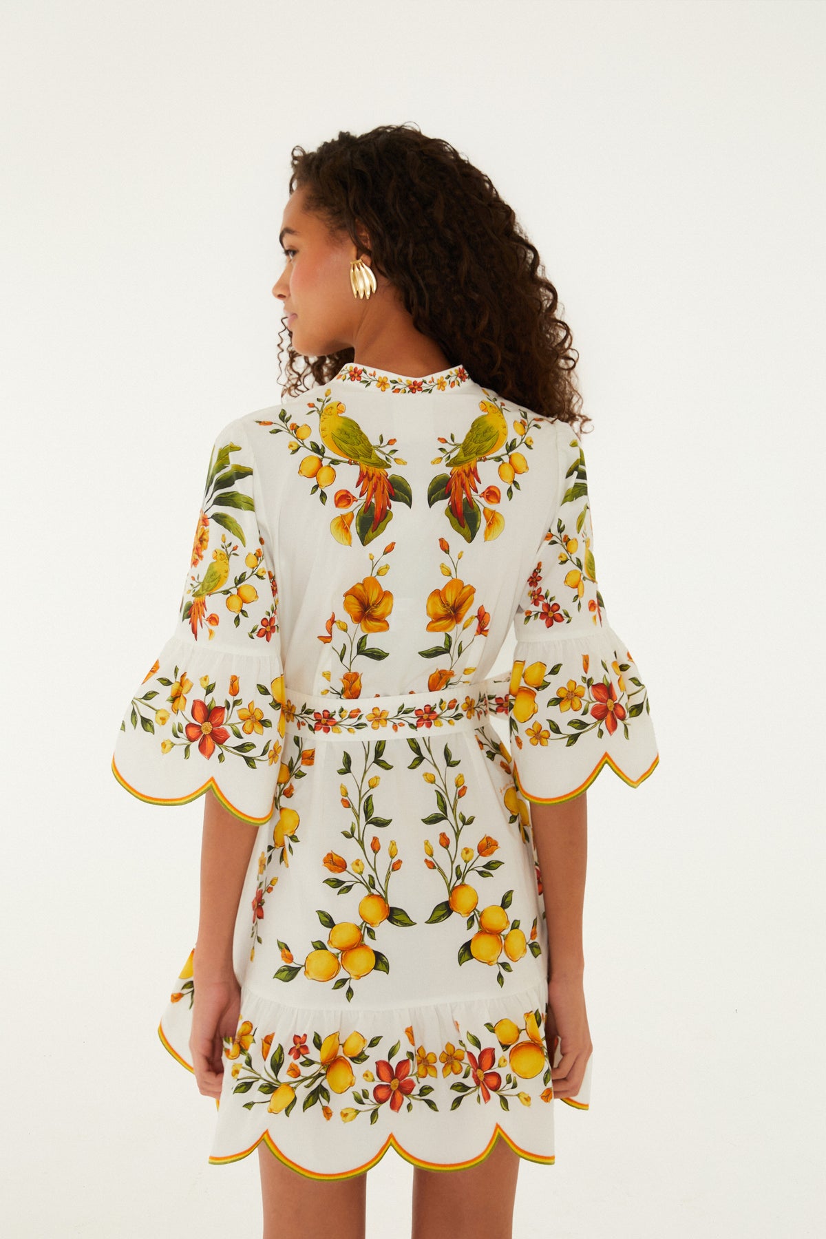Lemon Bouquet Off White Mini Dress