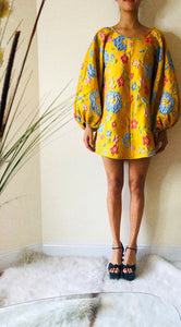 Yellow Jacquard Good Luck Dress - Arianne Elmy