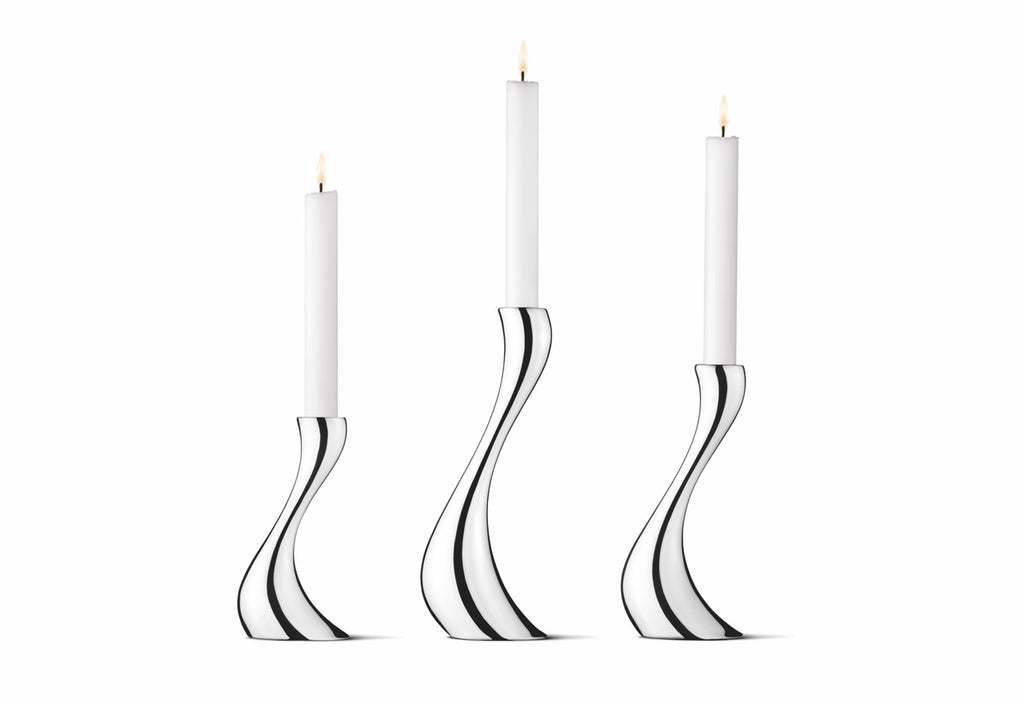 Cobra Candleholder in Stainless Steel Mirror, Set of 3