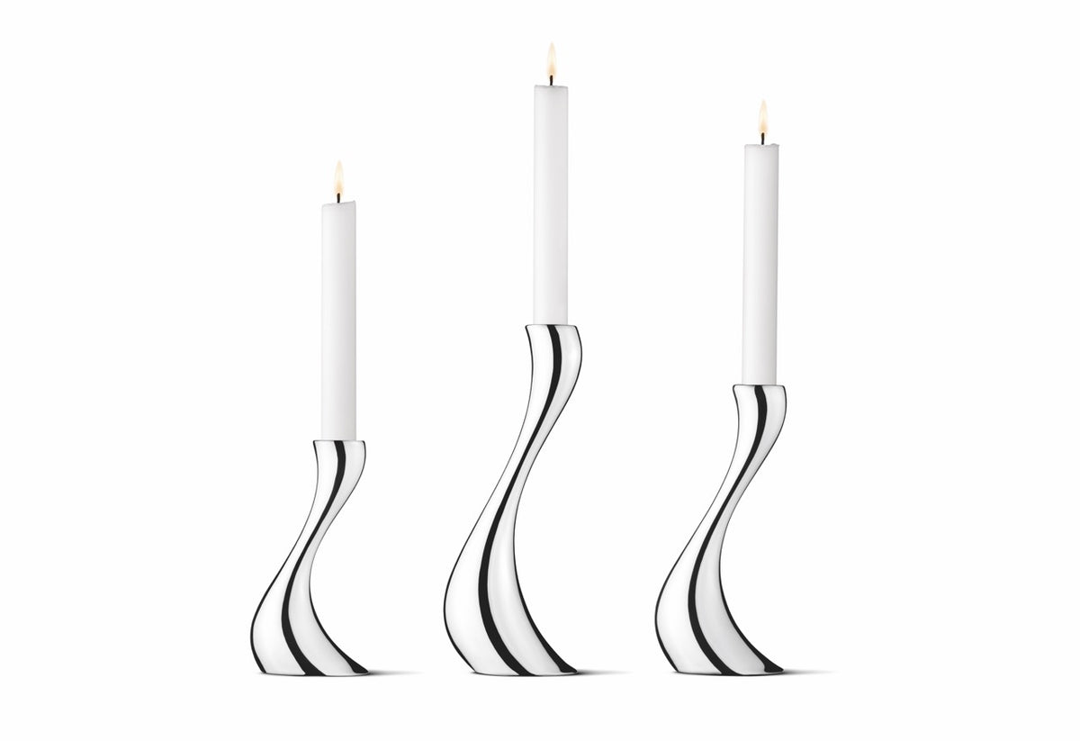 Cobra Candleholder in Stainless Steel Mirror, Set of 3