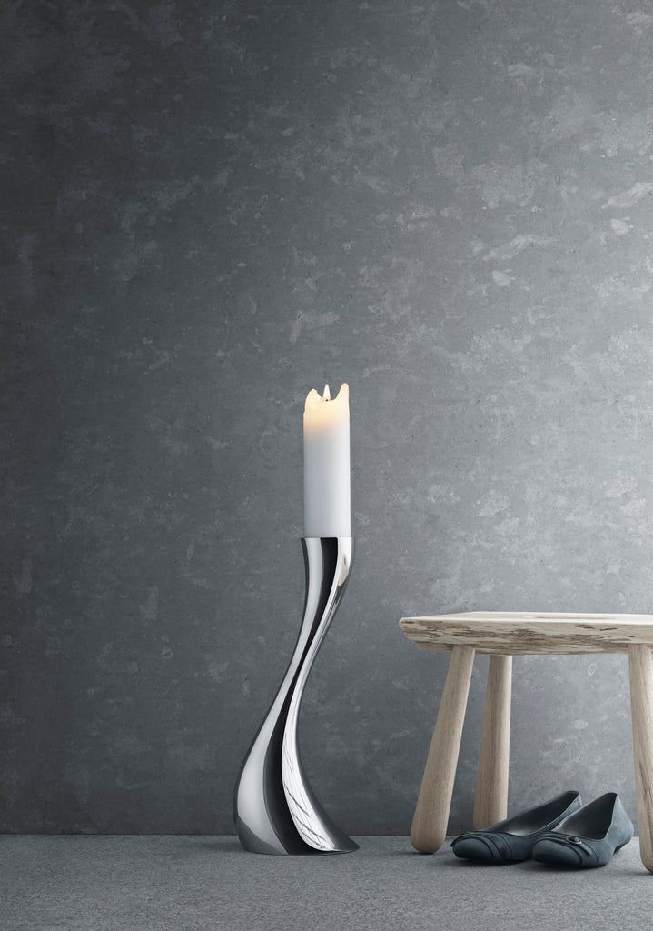 Cobra Floor Small Candleholder in Stainless Steel Mirror