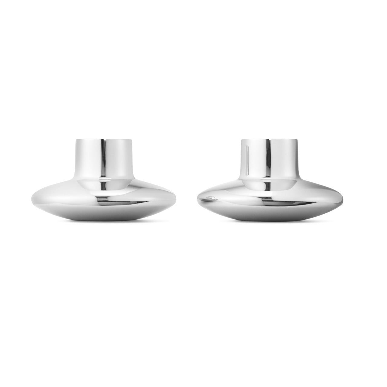 Henning Koppel Candle Holder in Stainless Steel Mirror, Set of 2