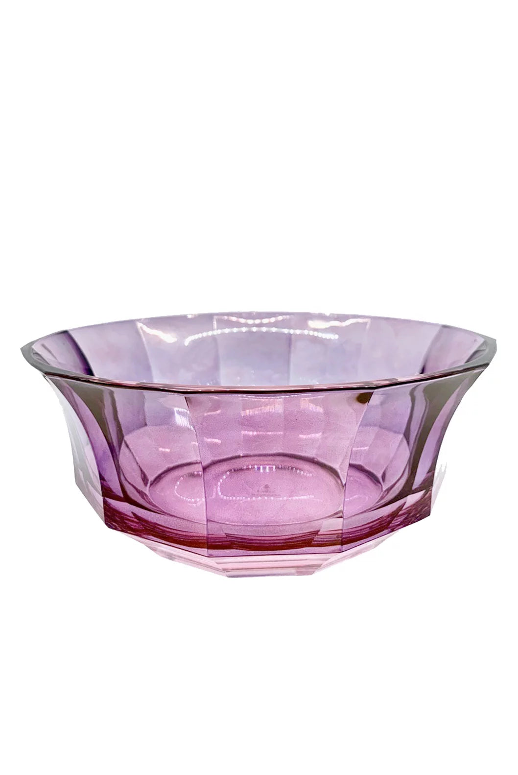 Shade Pink To Purple Faceted Crystal Salad Bowl