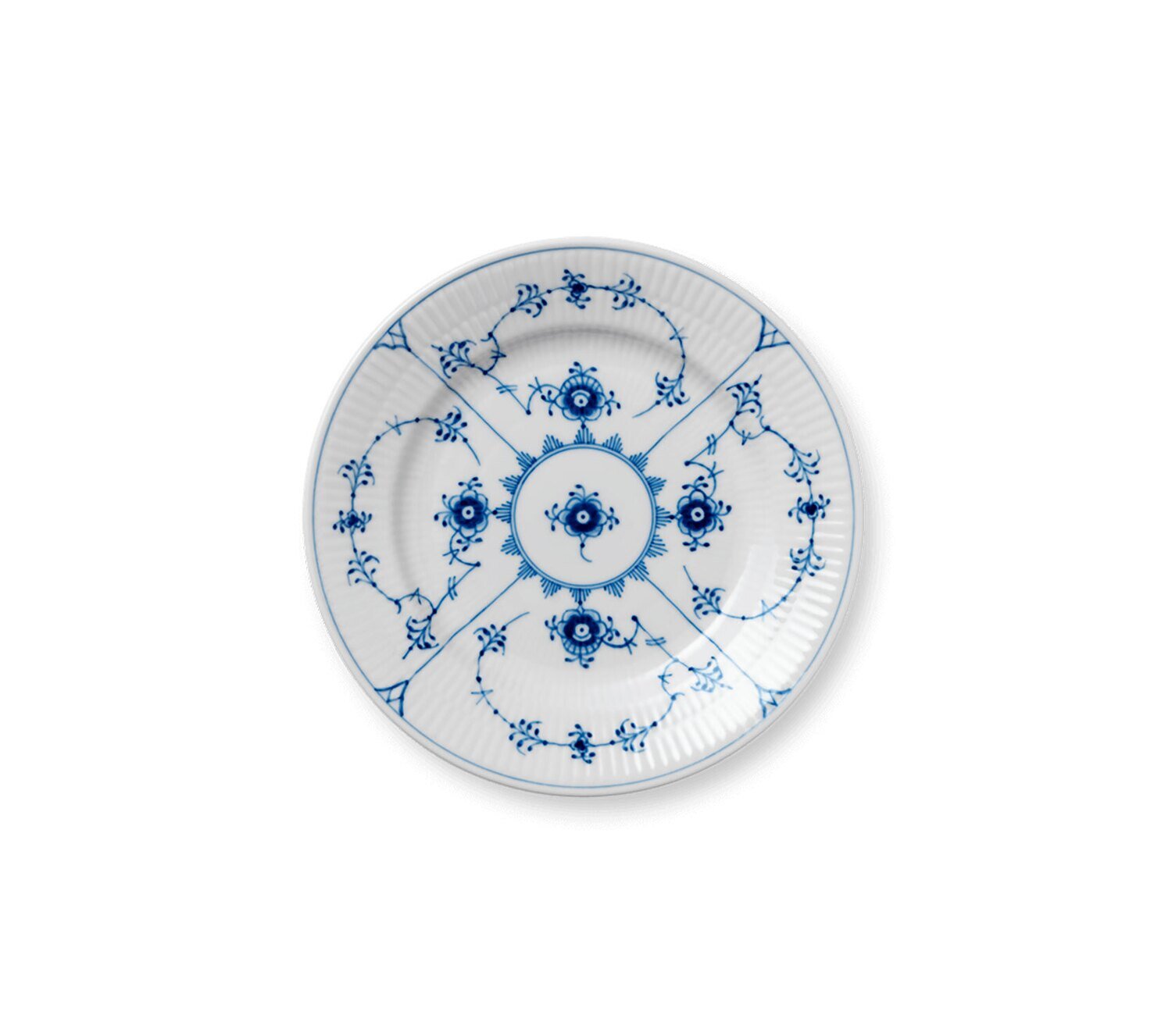 Blue Fluted Plain Bread & Butter Plate 6.75 Inch