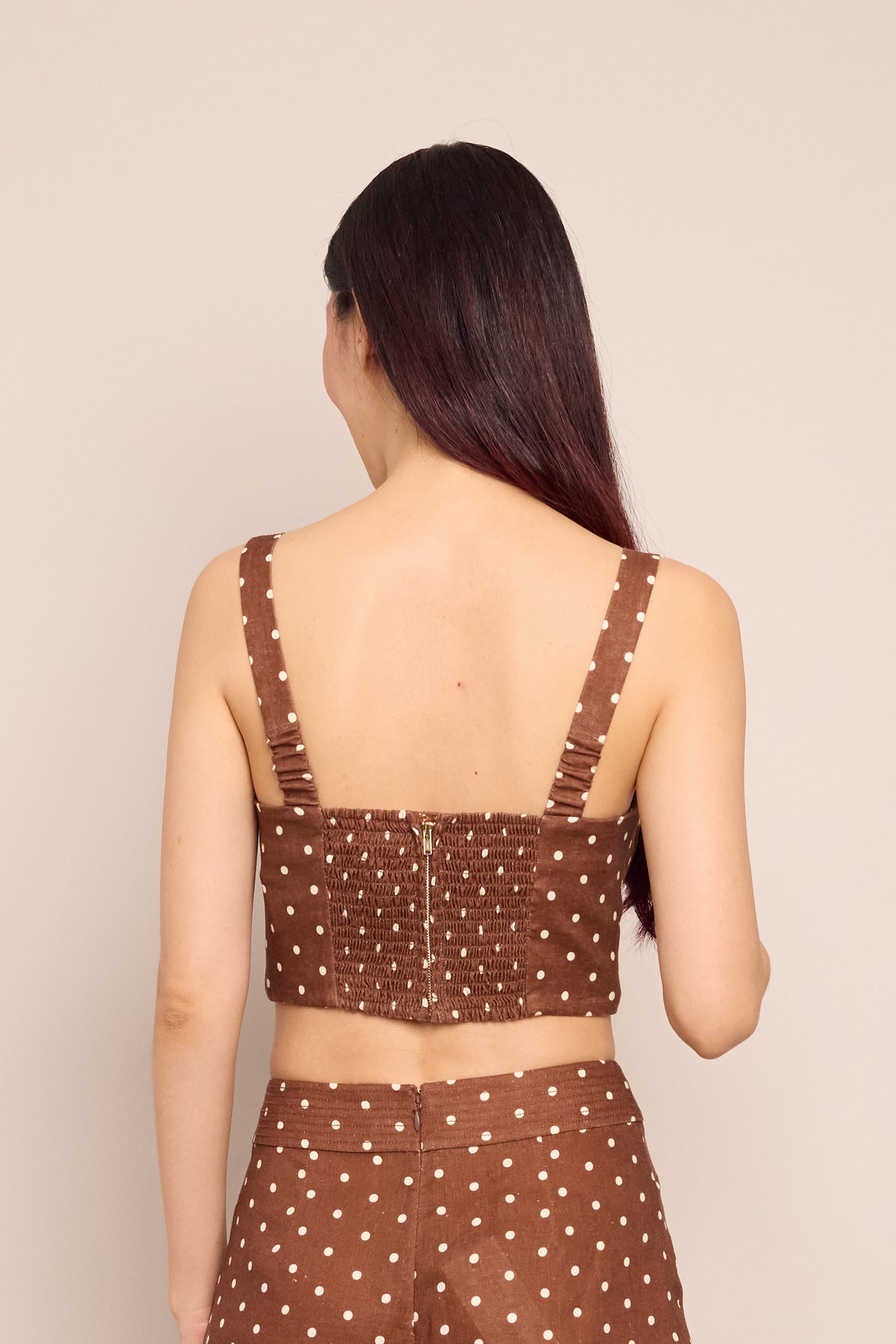 Claudine Top in Dots Khaki