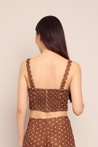Claudine Top in Dots Khaki