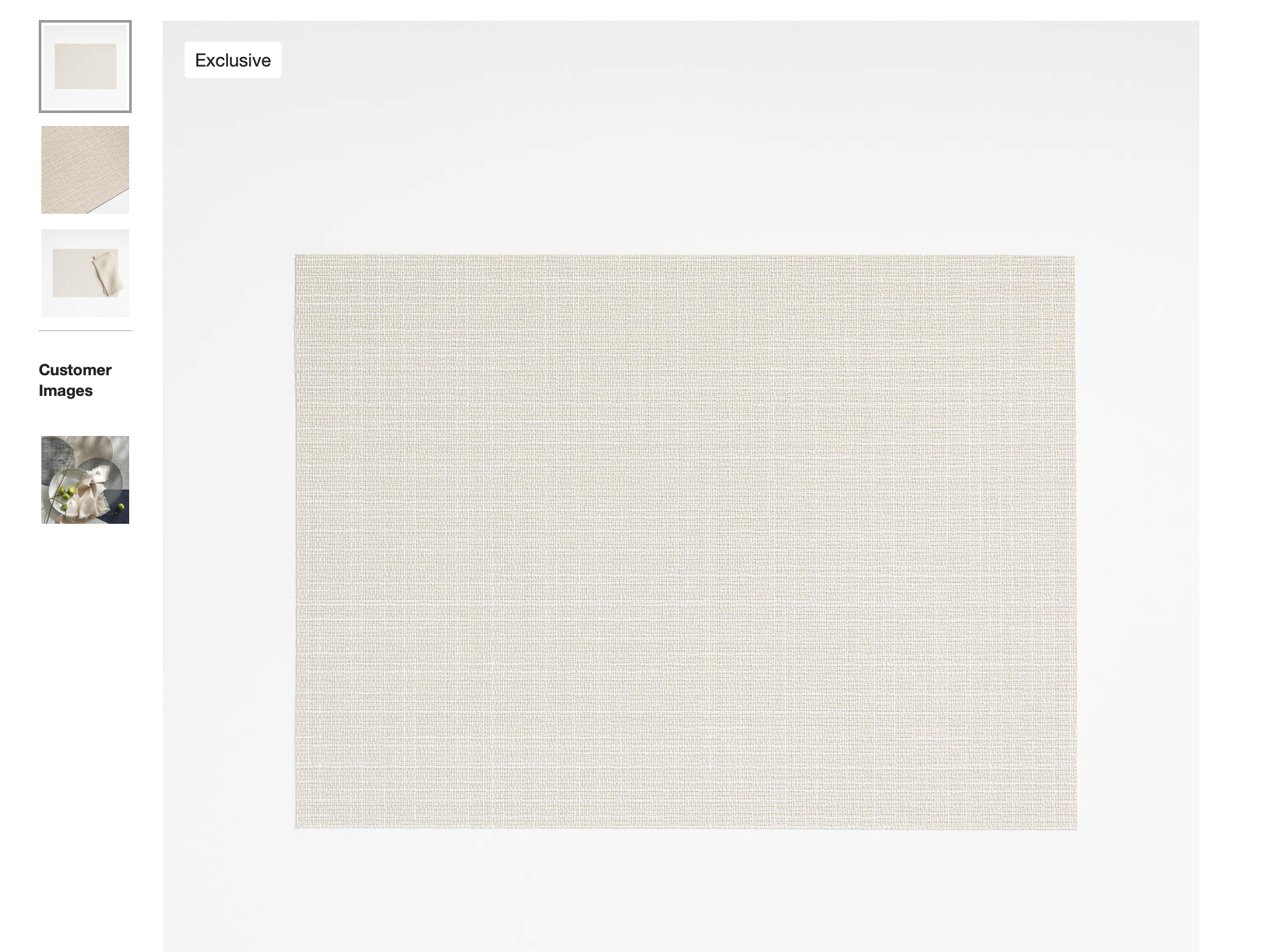 Chilewich ® Rectangular Charm Neutral Easy-Clean Vinyl Placemat