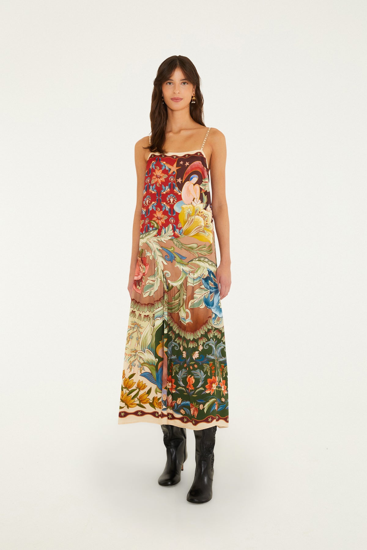 Lunar Boho Multicolor Maxi Sleveless Dress