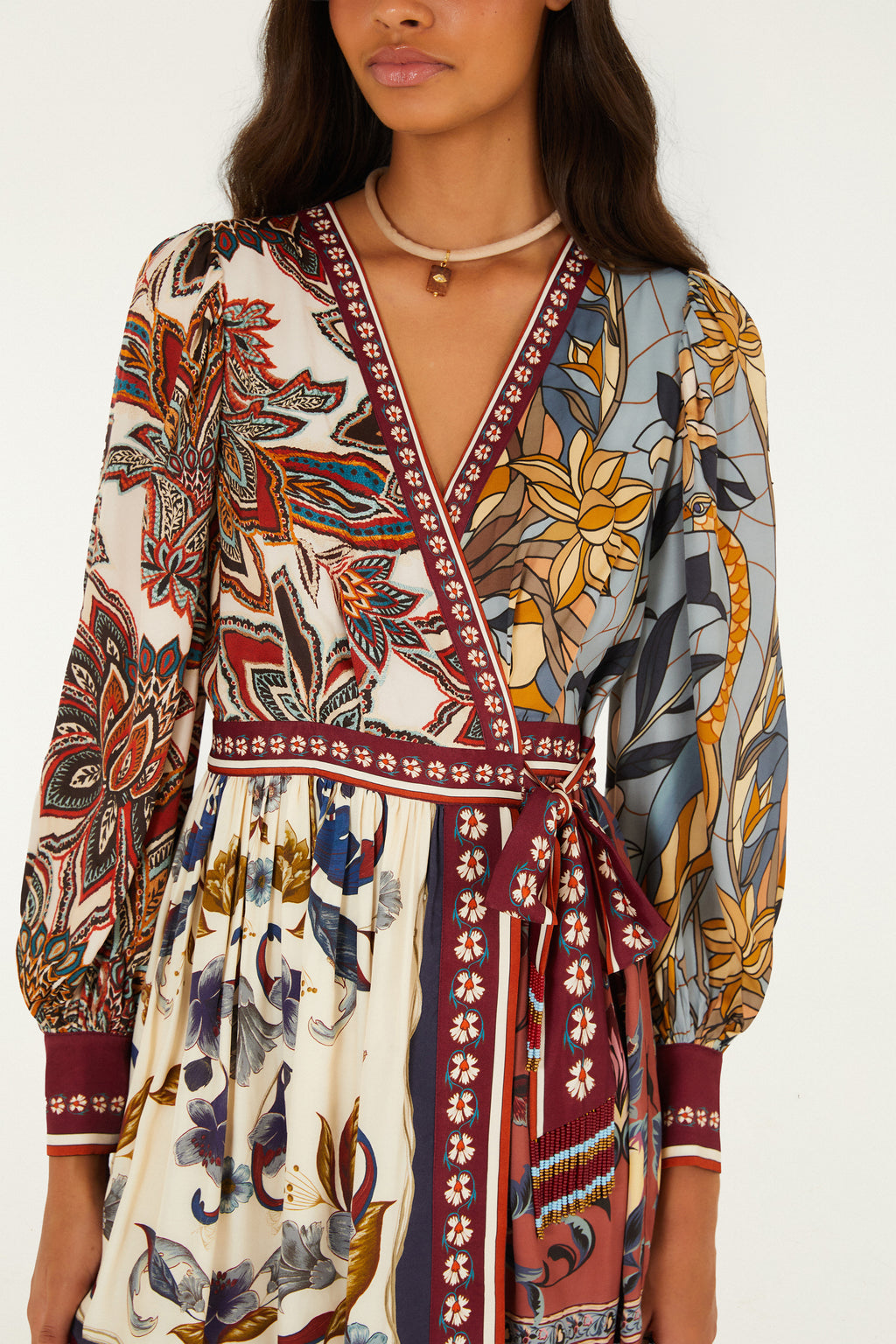 Stained Glass Beauty Mixed Scarves Mini Dress