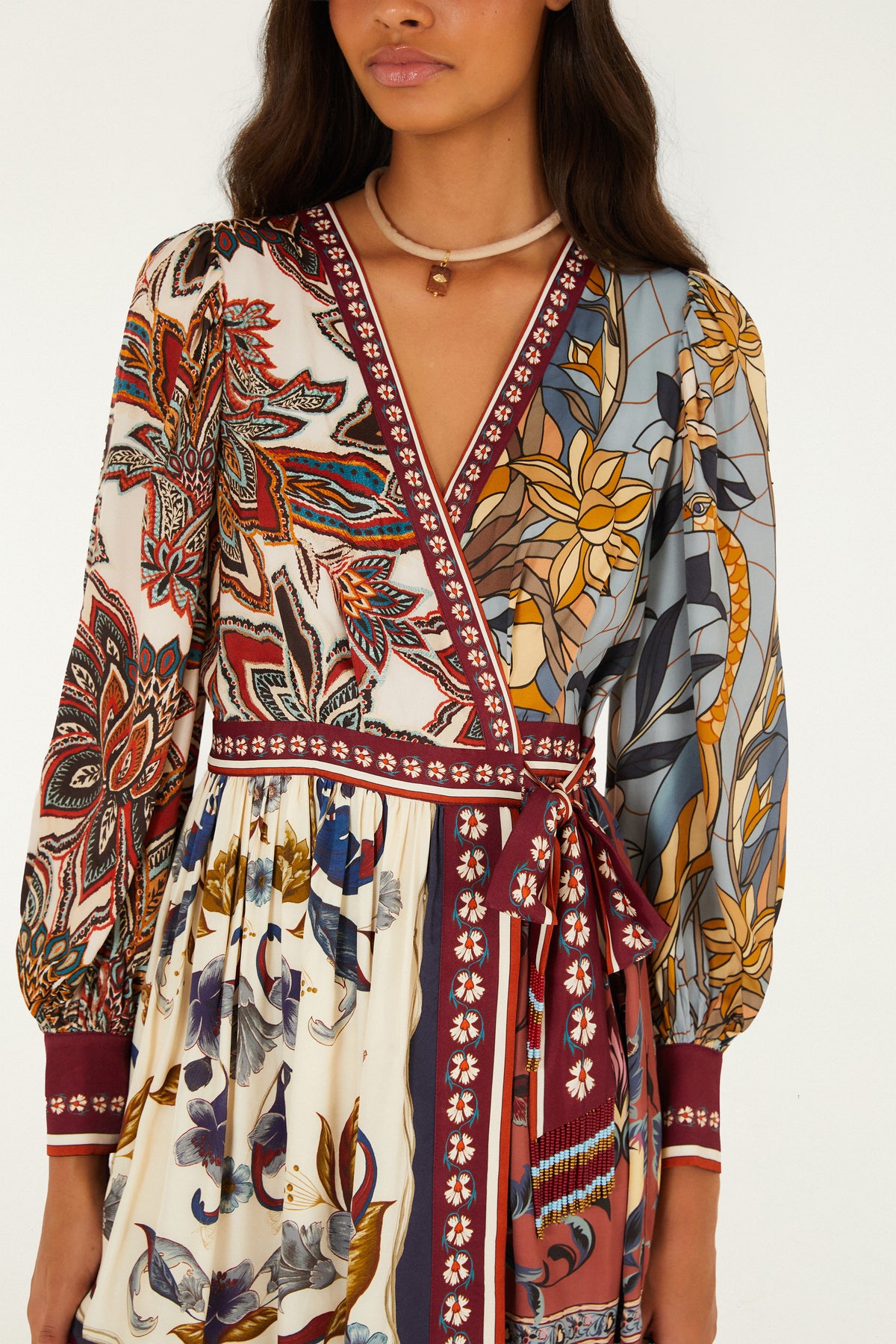 Stained Glass Beauty Mixed Scarves Mini Dress