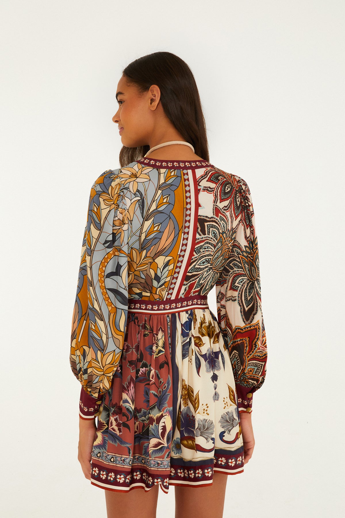 Stained Glass Beauty Mixed Scarves Mini Dress