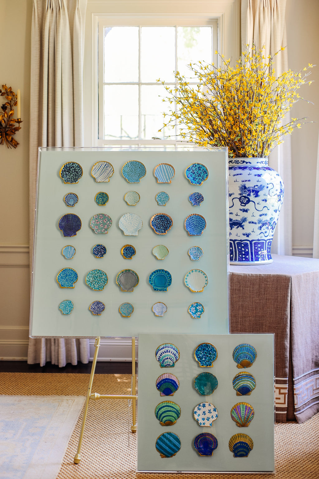 36"x 36" Shell Artwork by Erin Donahue Tice