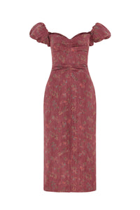Adelaide Floral Ikat Column Midi Dress