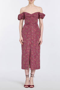 Adelaide Floral Ikat Column Midi Dress
