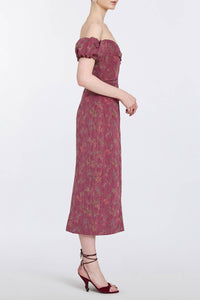 Adelaide Floral Ikat Column Midi Dress