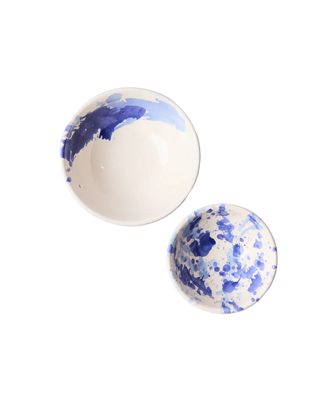 Montegranaro Blue & White Splatterware Oil & Salt Dish Set
