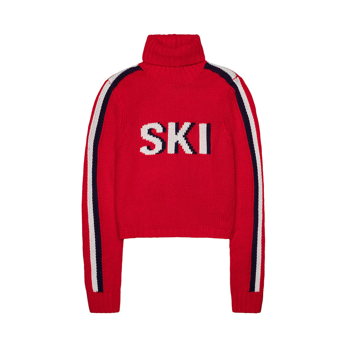 Cropped Ski Turtleneck Sweater in Red