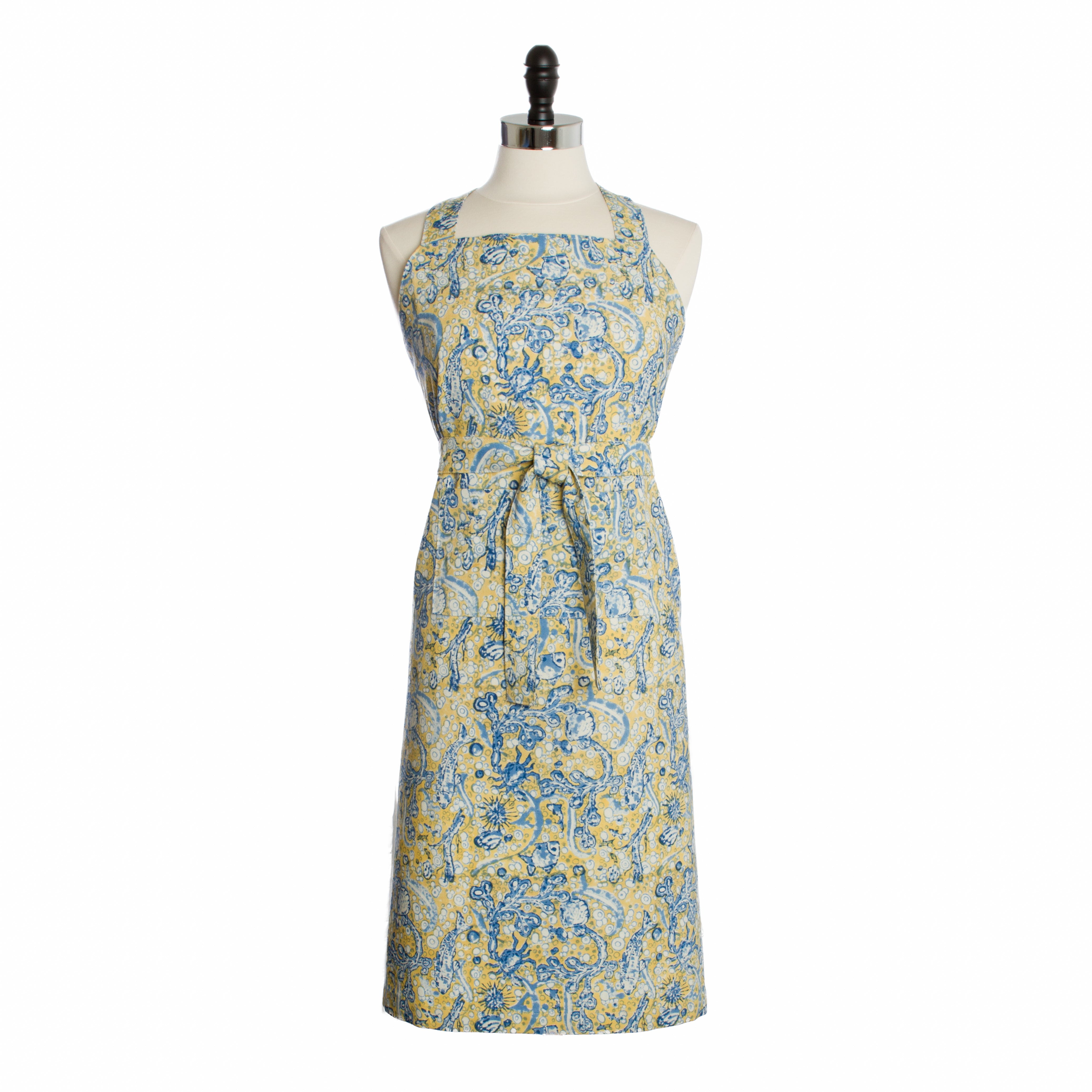 La Mer Apron in Blue & Yellow