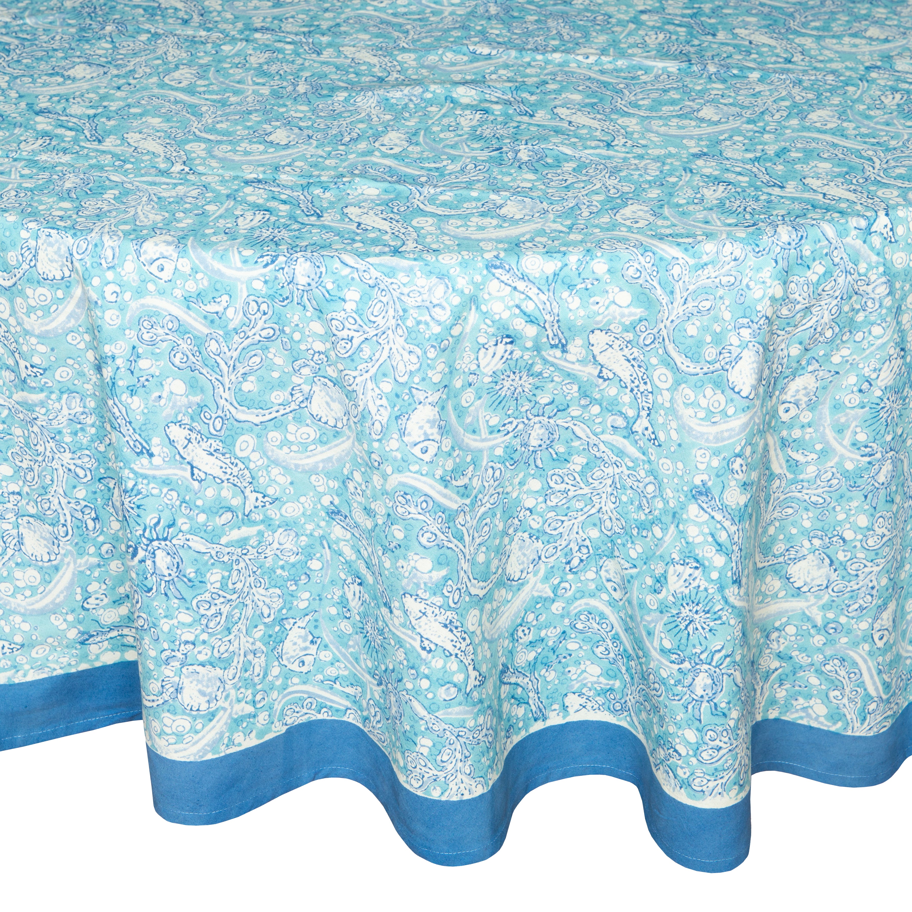 La Mer Tablecloth in Aqua