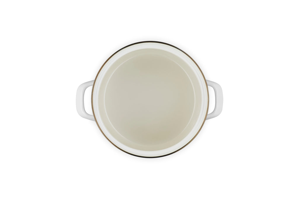 Le Creuset Classic Round Stockpot with Gold Rim , 6 qt., White