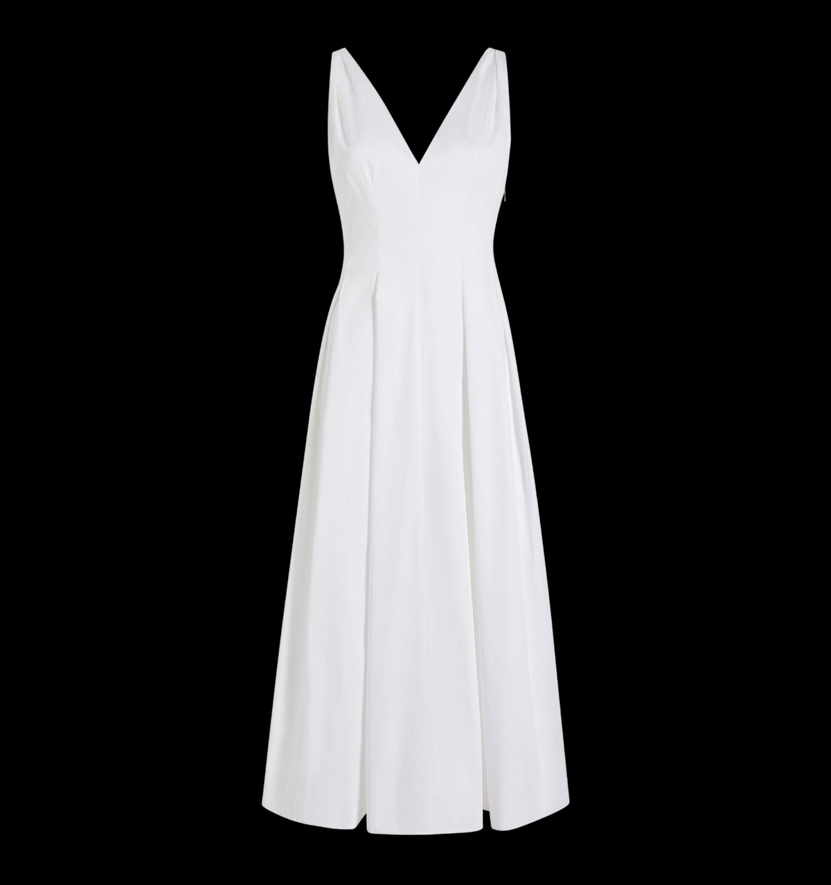 The Jacqueline Dress in White Cotton Sateen