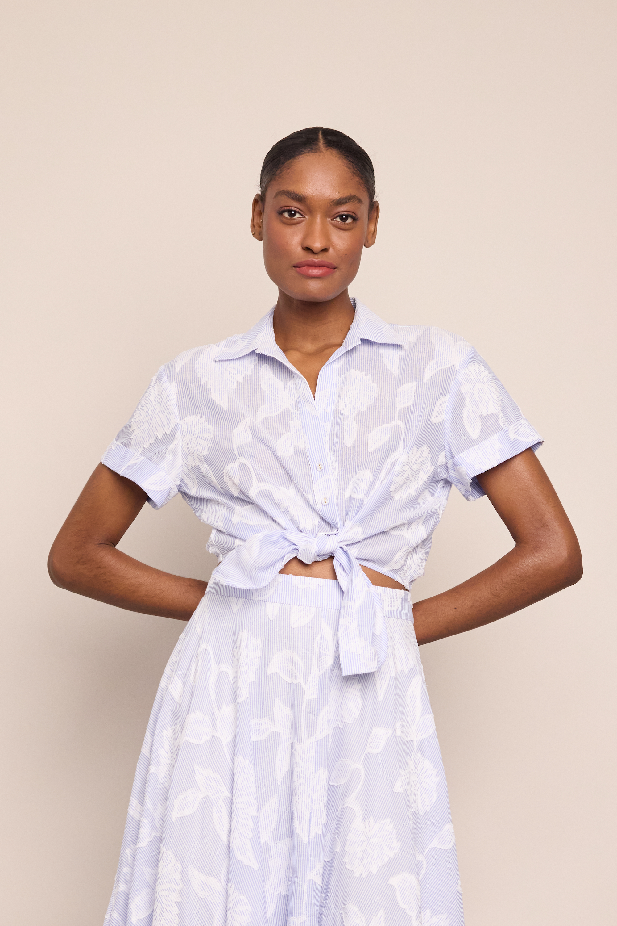 Asbury Top in Floral Clip Jacquard