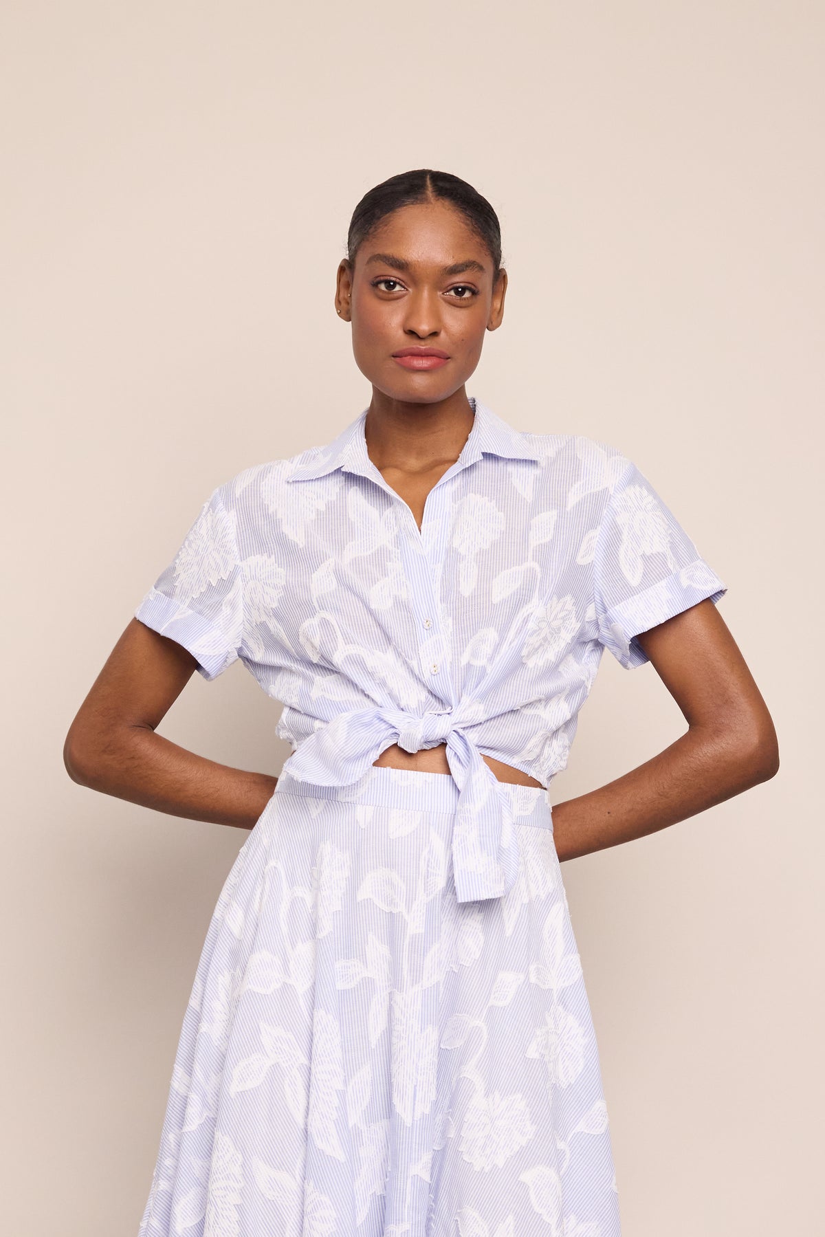 Asbury Top in Floral Clip Jacquard