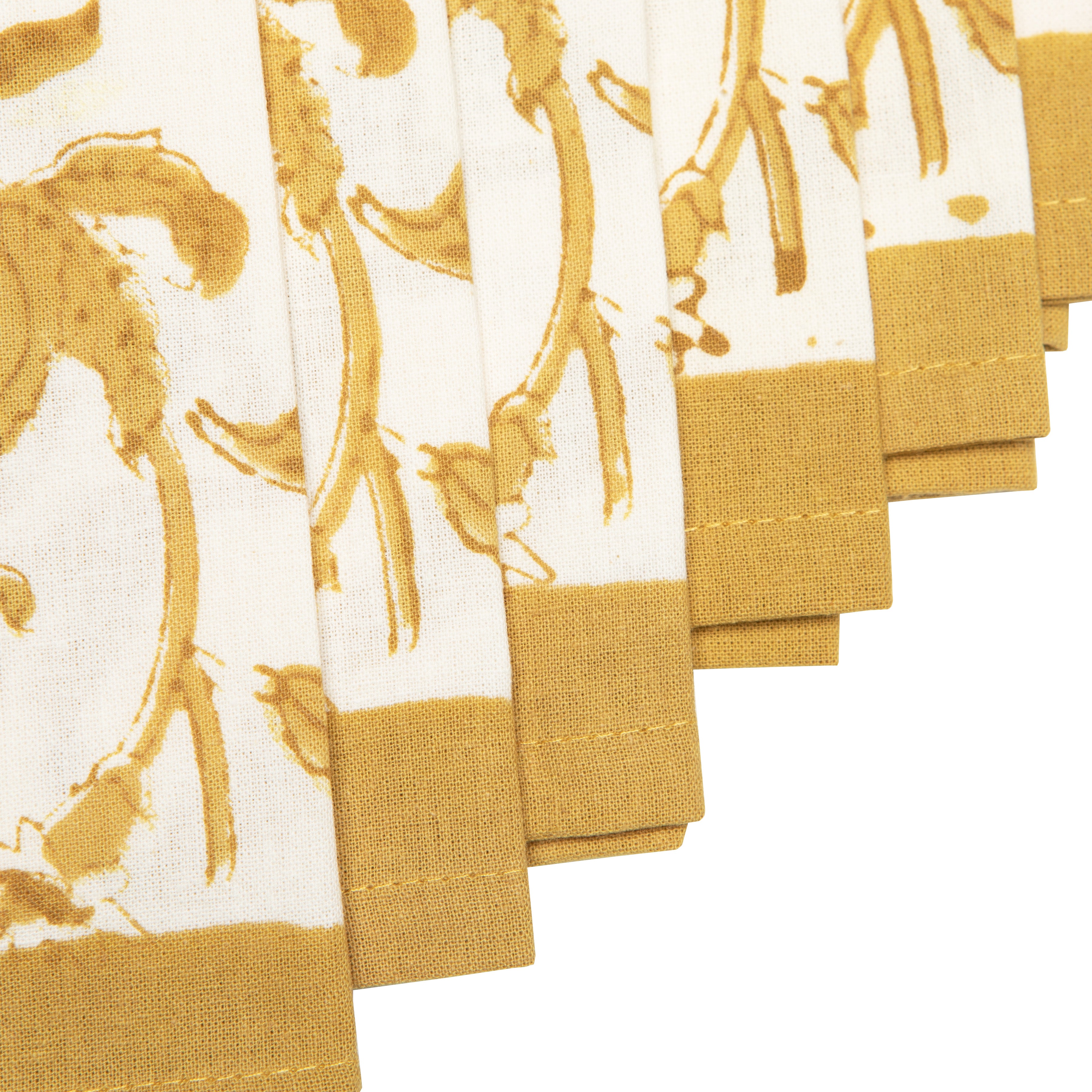 Granada Tea Towels in Mustard, Set of 3