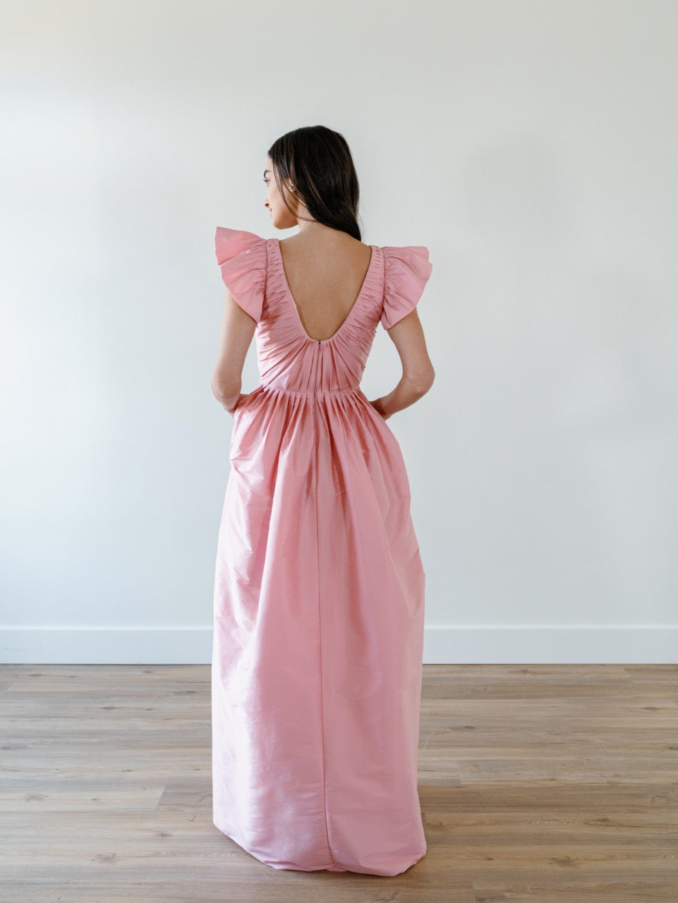 strapless open back dress 1950s 60s Pale Pink Ribbon Trim Summer Dress | XXS main image 0