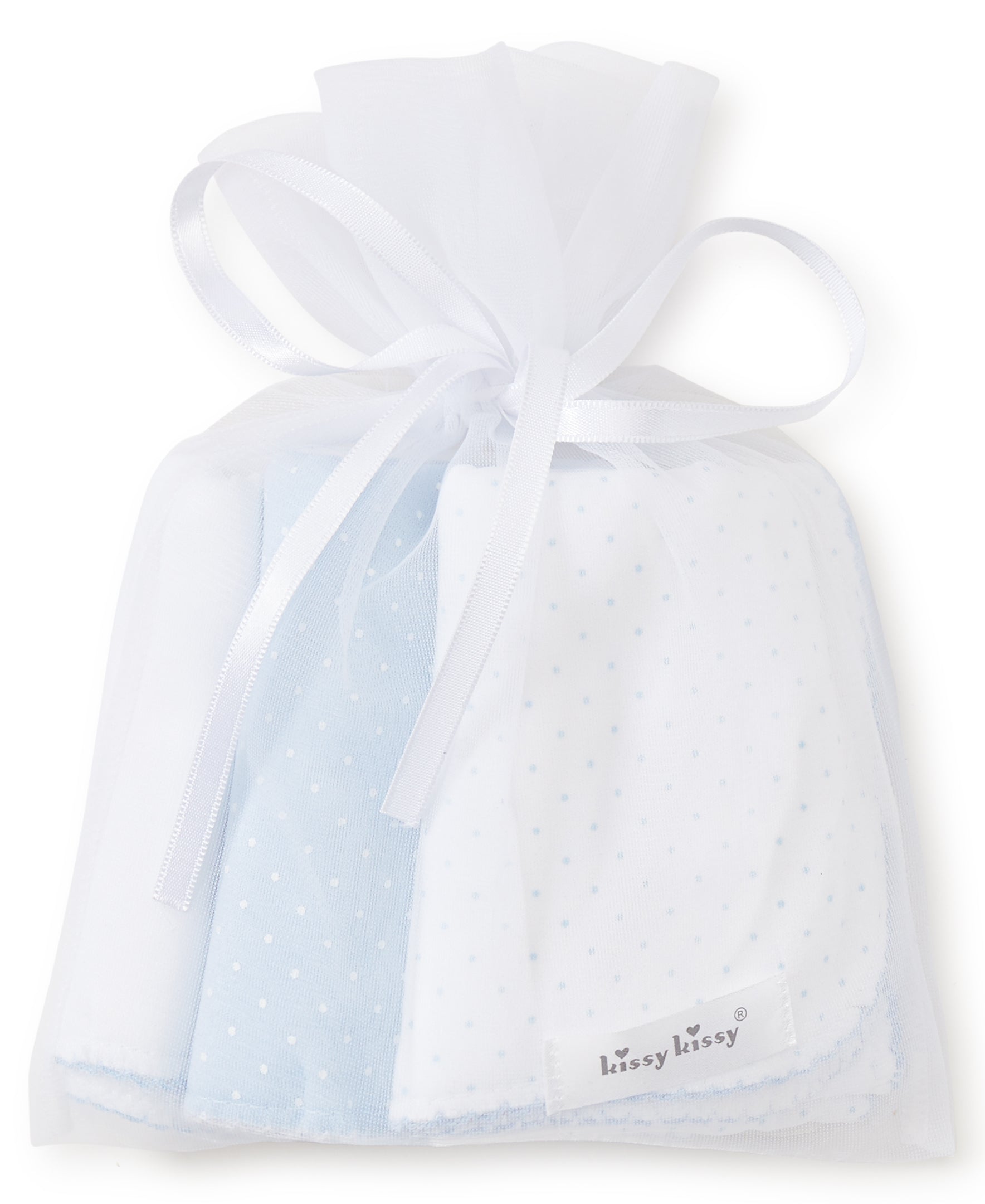 3 Pack Pima Burp Cloths - Blue Dot