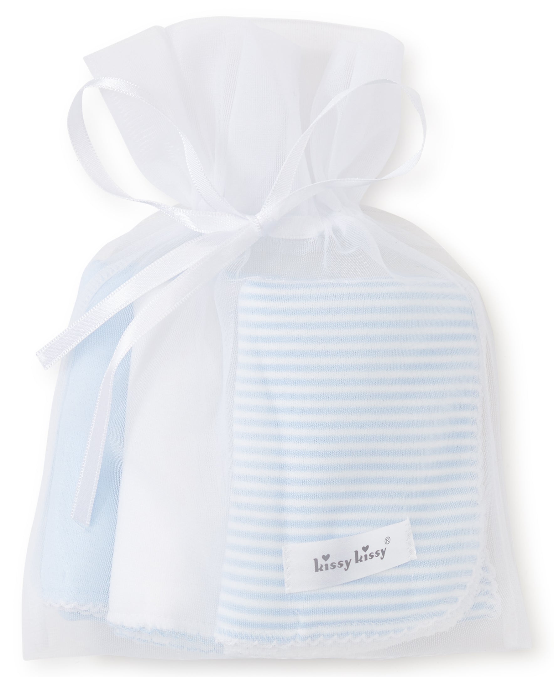 3 Pack Pima Burp Cloths - Blue Stripe