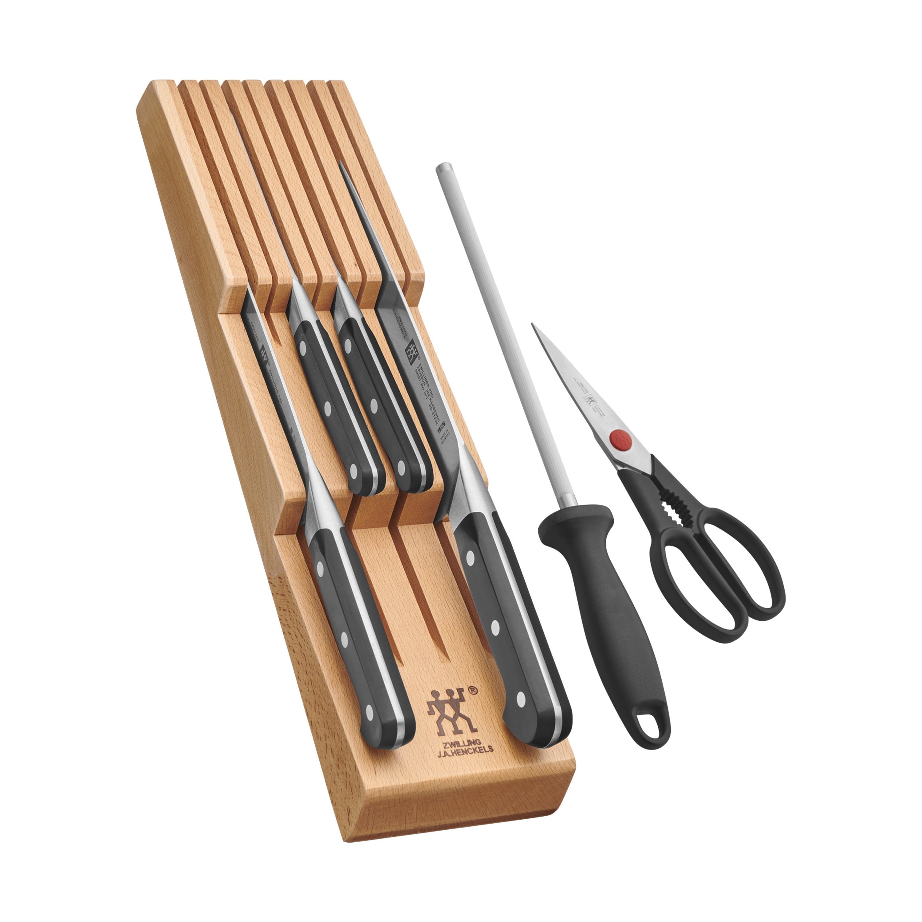 7-pc, Block Set with Beechwood In-Drawer Knife Tray