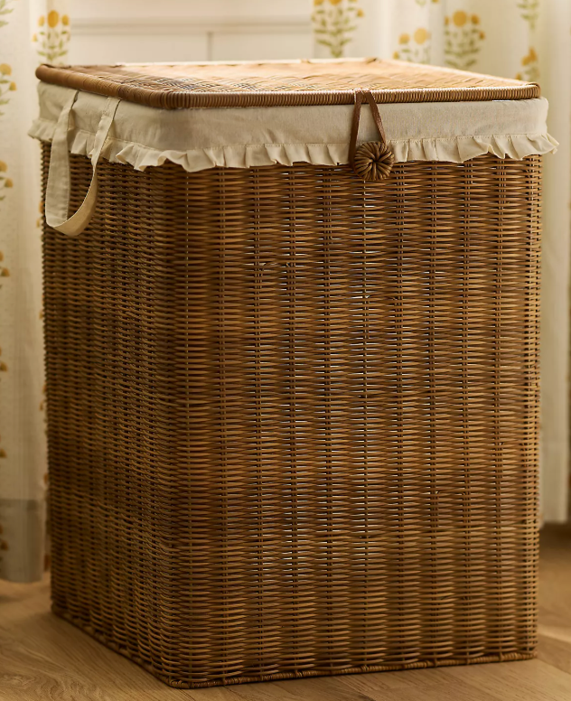Calista Skirted Faux Rattan Hamper