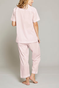 Short Sleeve Crop Pant PJ Set in Pink
