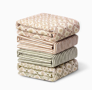 Crib Sheet in GOTS Certified Organic Brushed Cotton by Nate Berkus in Autumn Stripe