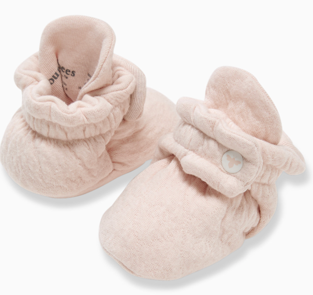 Burt's Bees Baby Quilted Bee Booties PINK COLOR 0-3 months