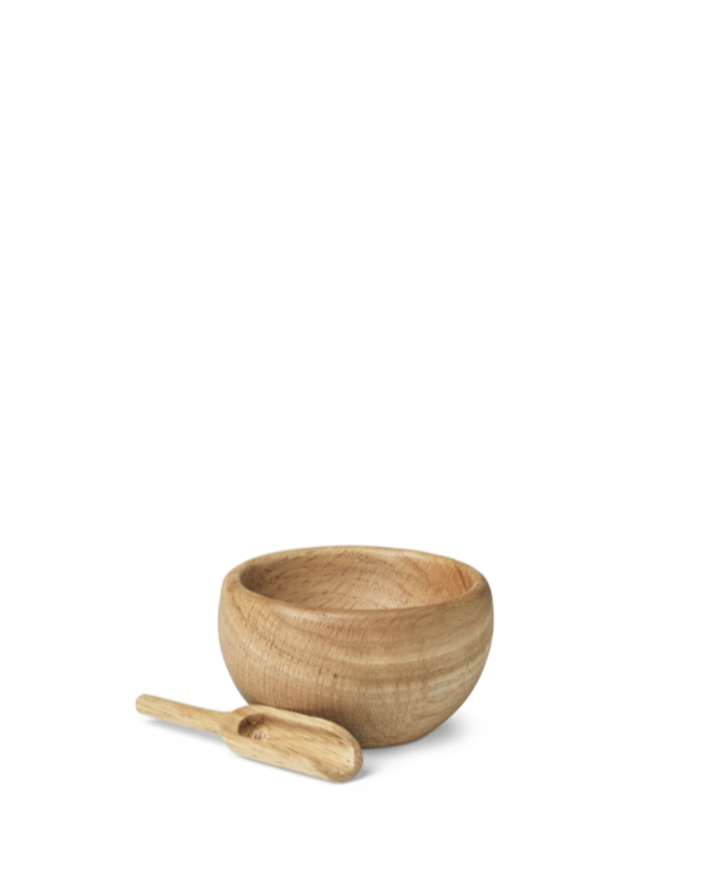 Salt Cellar With Spoon Oak