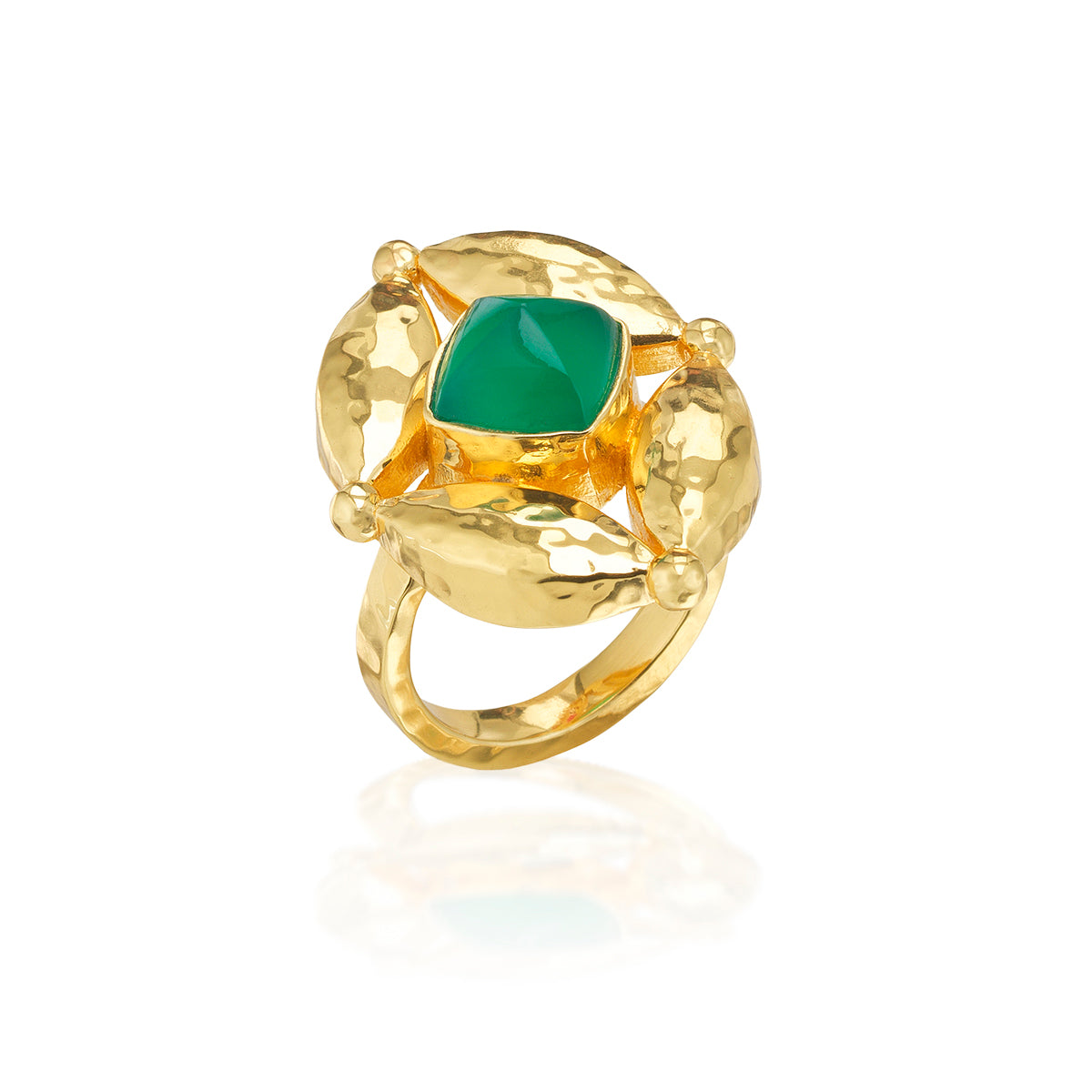 Mystic Eye Ring in Green Onyx