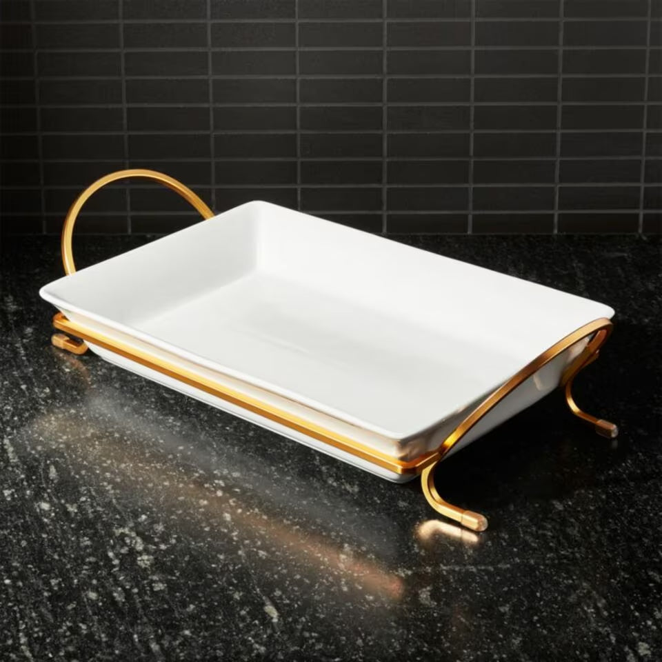 Cambridge 13.75” Gold Baking Dish with Rack
