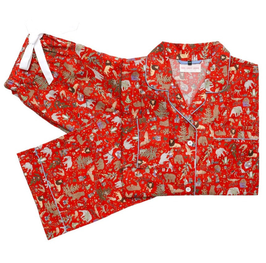 Liberty of London Holiday Pajama Set in Red