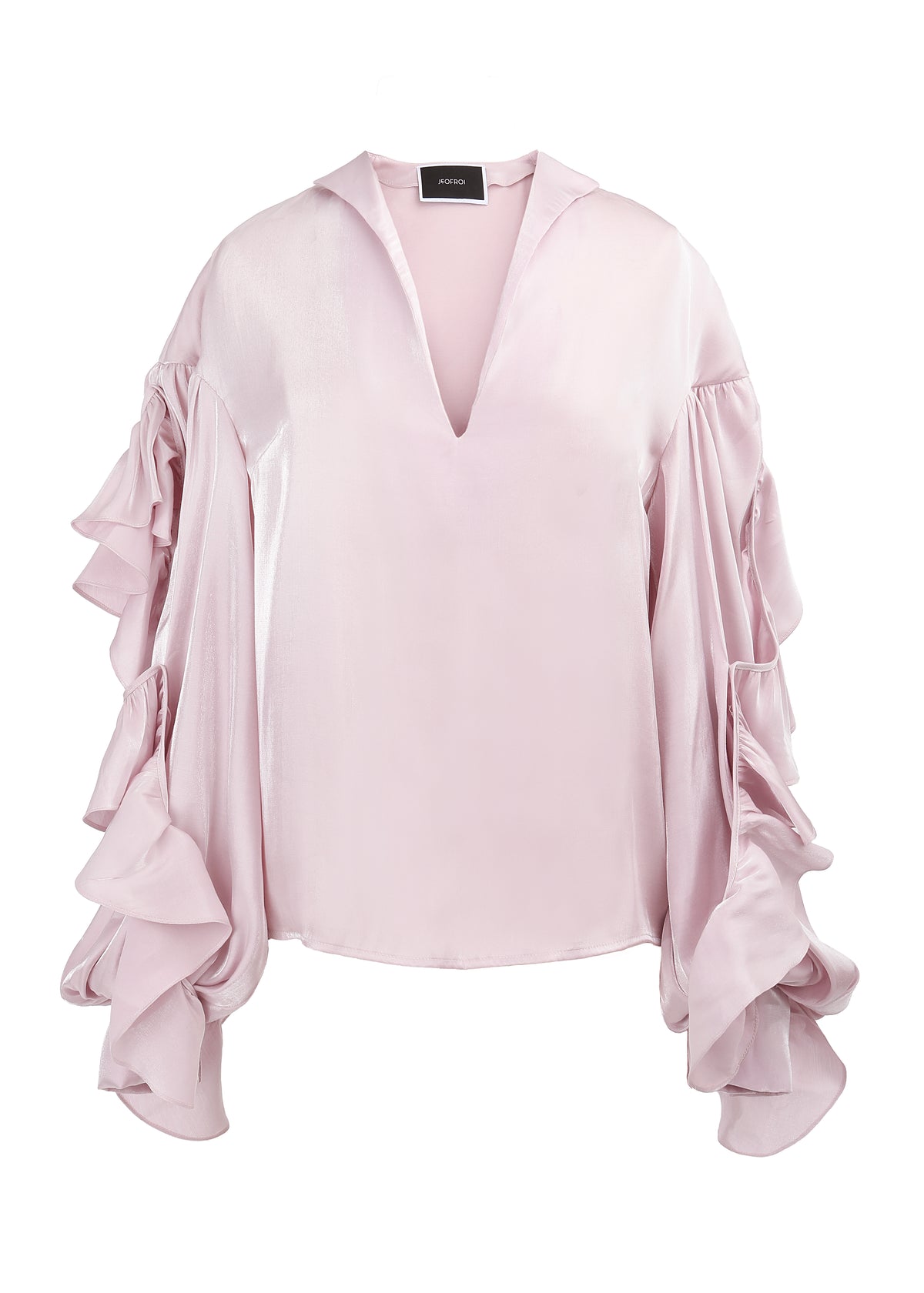 Liquid Ruffle Rose Tunic Blouse