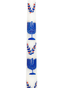 Ivory Blooming Menorah Hand-Painted Taper Candles, Set of Two